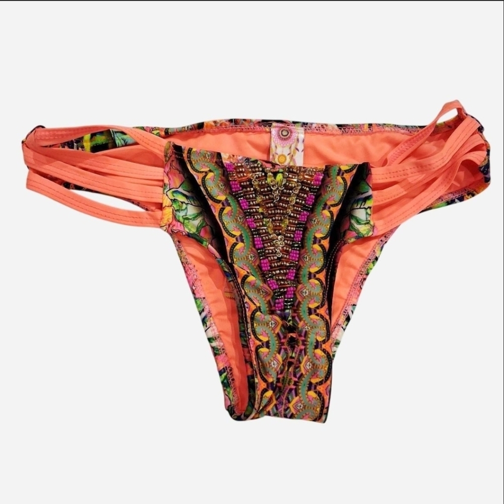 Lateen Swimwear multicoloured bikini bottoms with beaded details Small